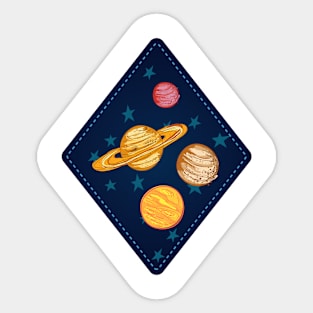 Cute Space Stamp Sticker